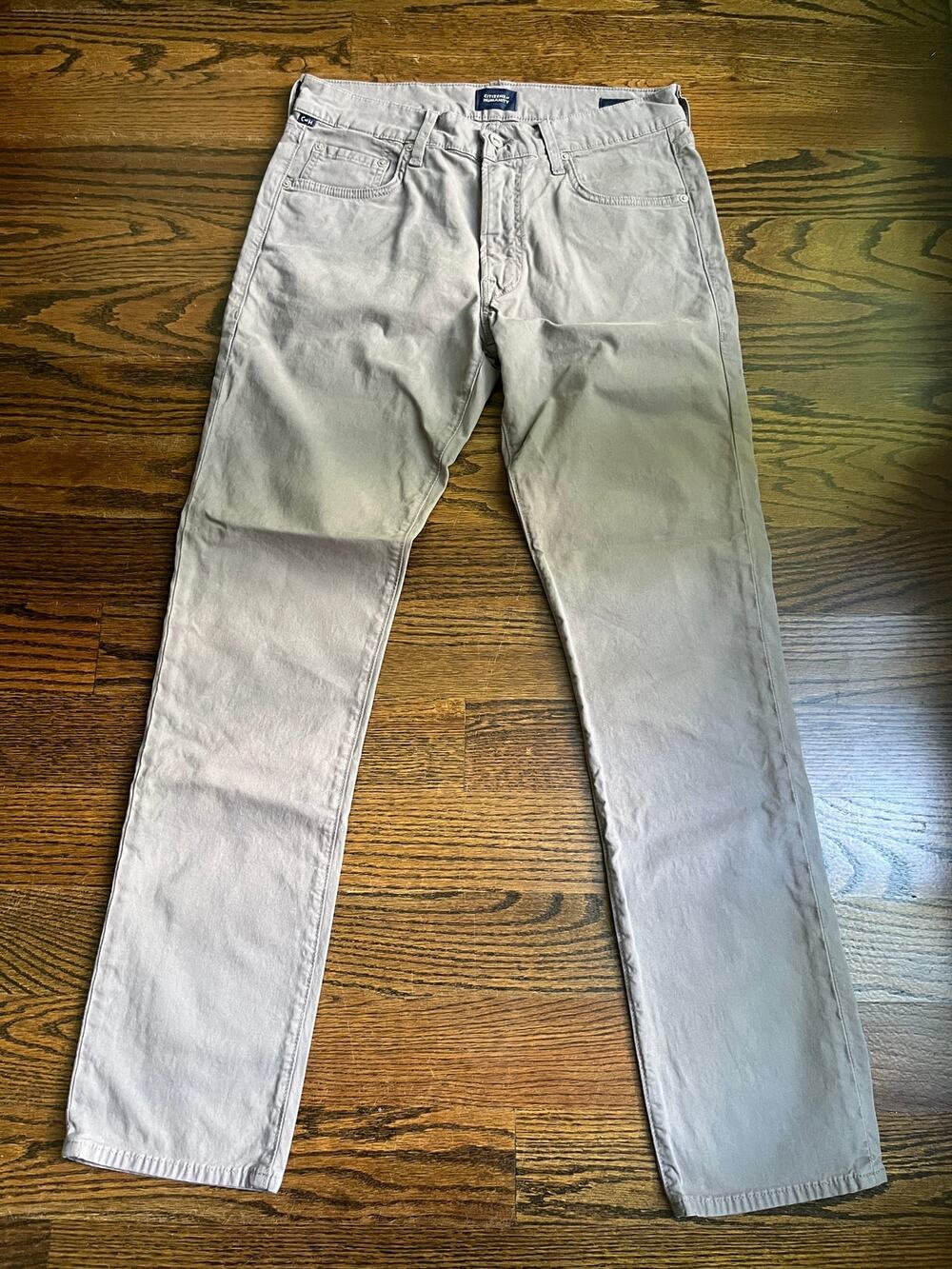 Citizens of Humanity Gage Slim Straight Pants Men's Size 31 Tan Stretch Chino